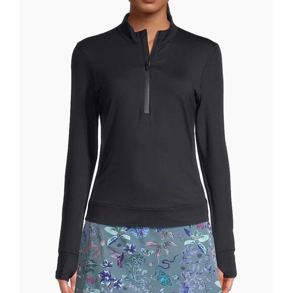 Greyson Women's Halley Quarter Zip Activewear Turtleneck in Shepherd Black SZ S - Picture 13 of 15